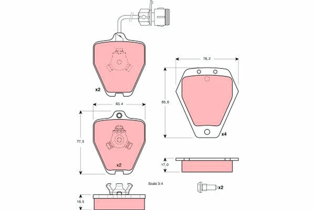 Kit de plaquettes de frein, frein à disque