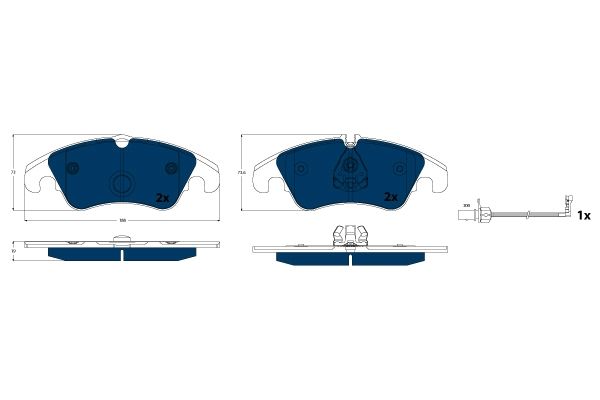 Kit de plaquettes de frein, frein à disque