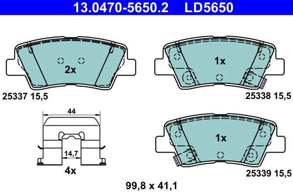 Kit de plaquettes de frein, frein à disque