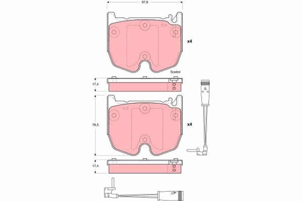 Kit de plaquettes de frein, frein à disque